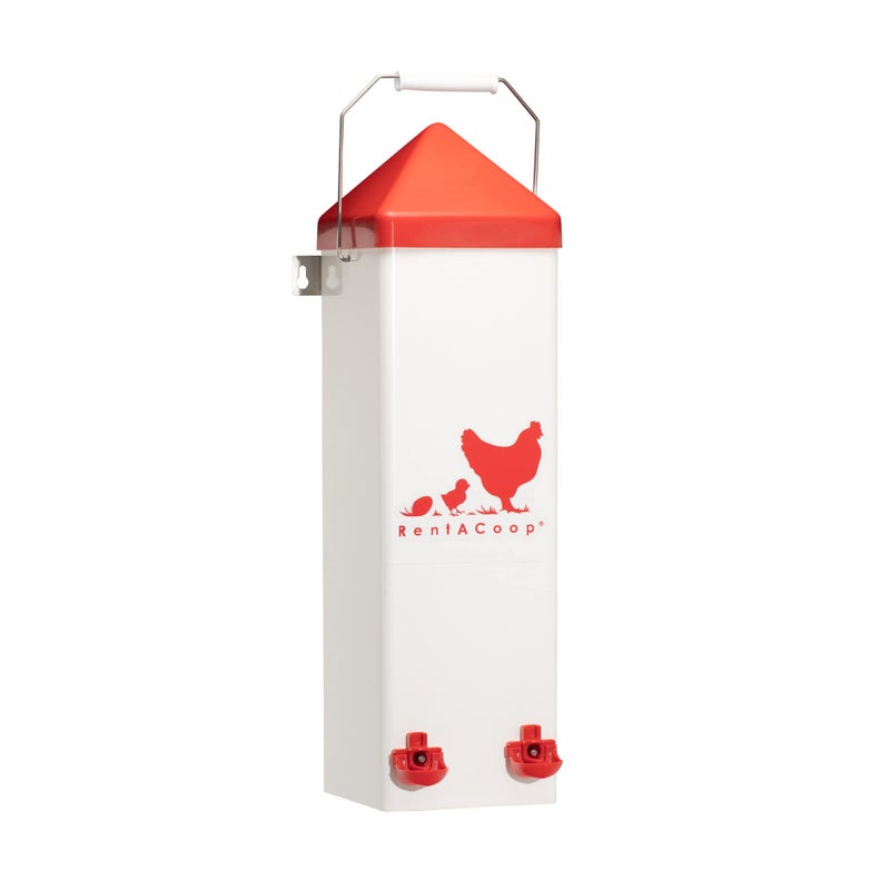 RentACoop 2 Gallon Chicken Waterer with Auto-Fill Cups, Horizontal Nipples, Anti-Roost Cone and Mounting Kit - Suitable for Chickens, Quail, Ducks, Geese, Turkey and More - Image 3